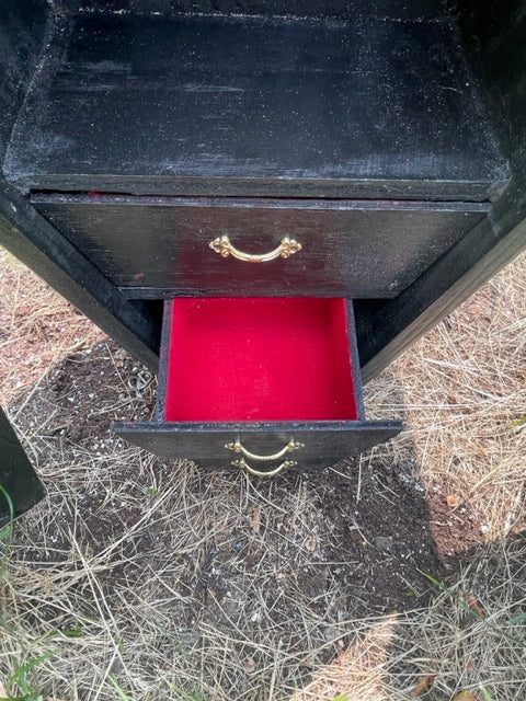 3 Drawer Coffin Jewelry Cabinet