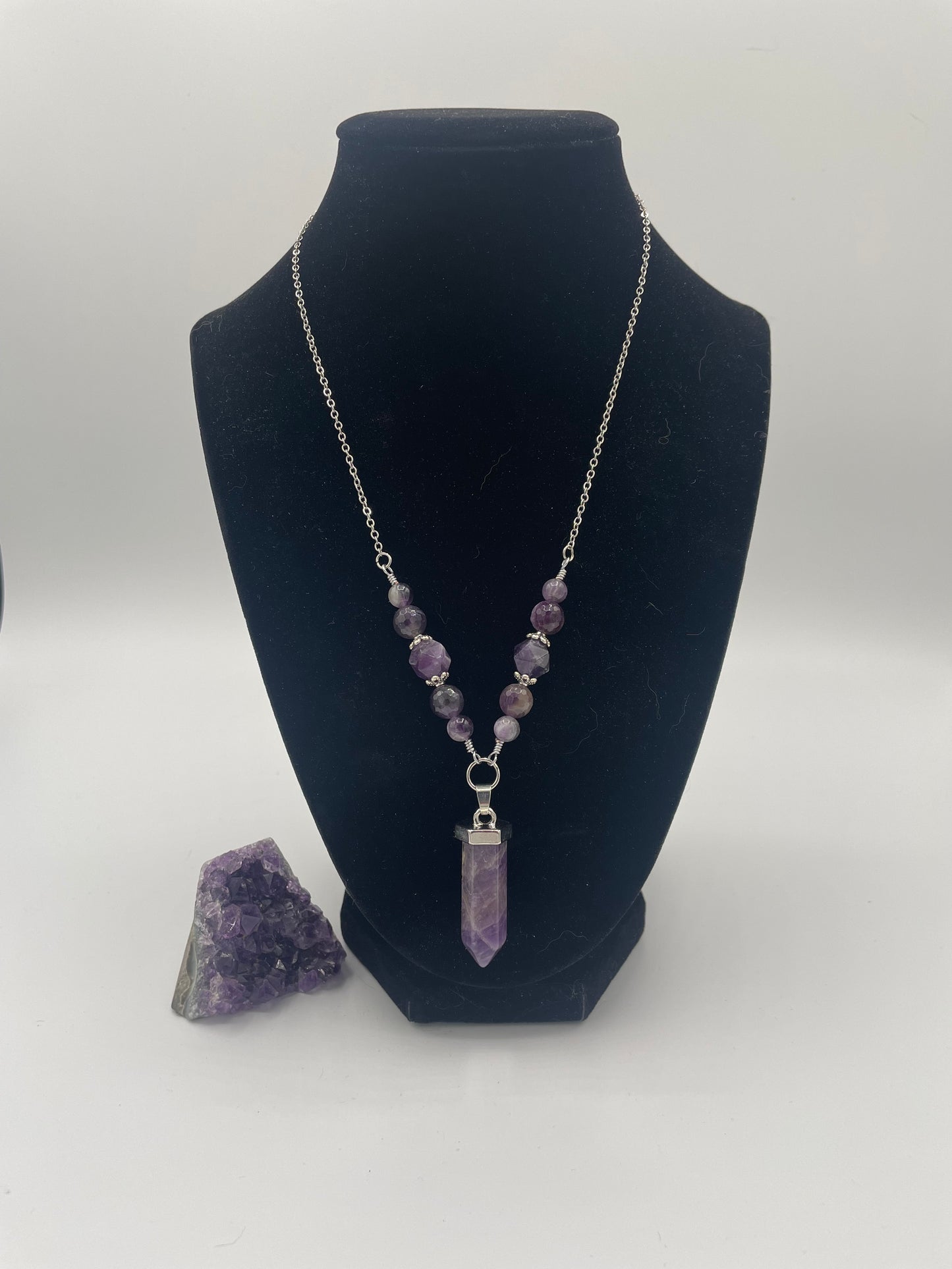 Amethyst Pointed Pendant Necklace