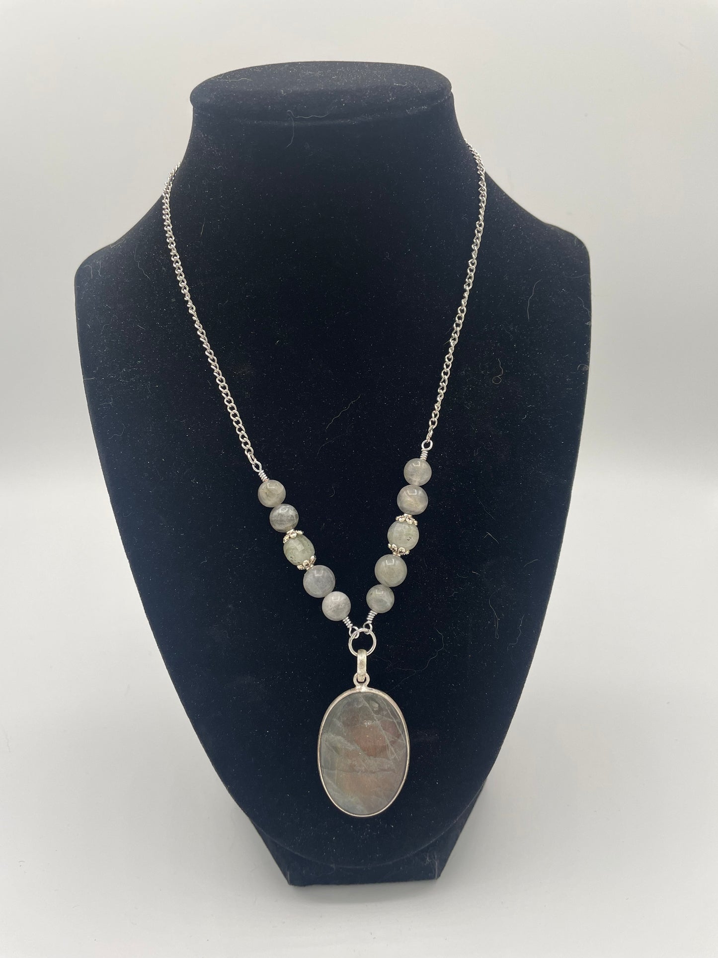Round Labradorite Pendant Necklace