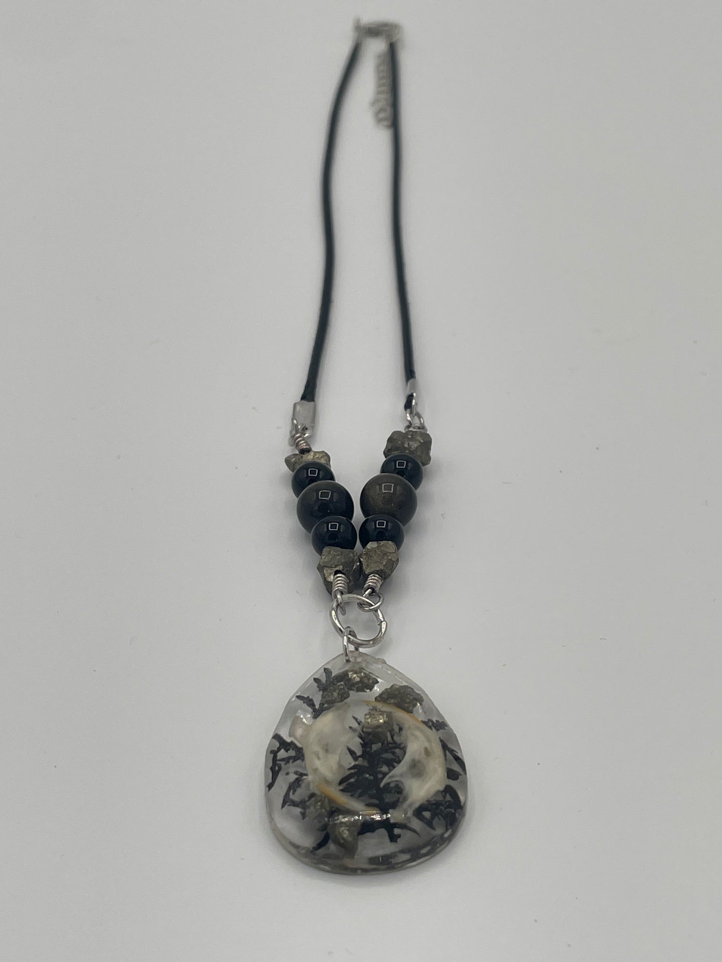 Rodent Jawline & Pyrite Crystal Necklace