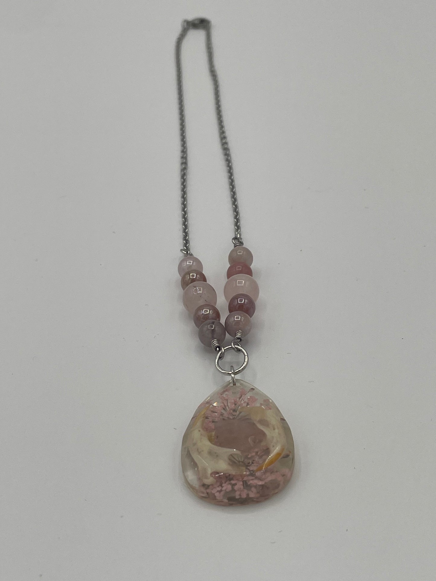Rodent Jawline & Rose Quartz Necklace