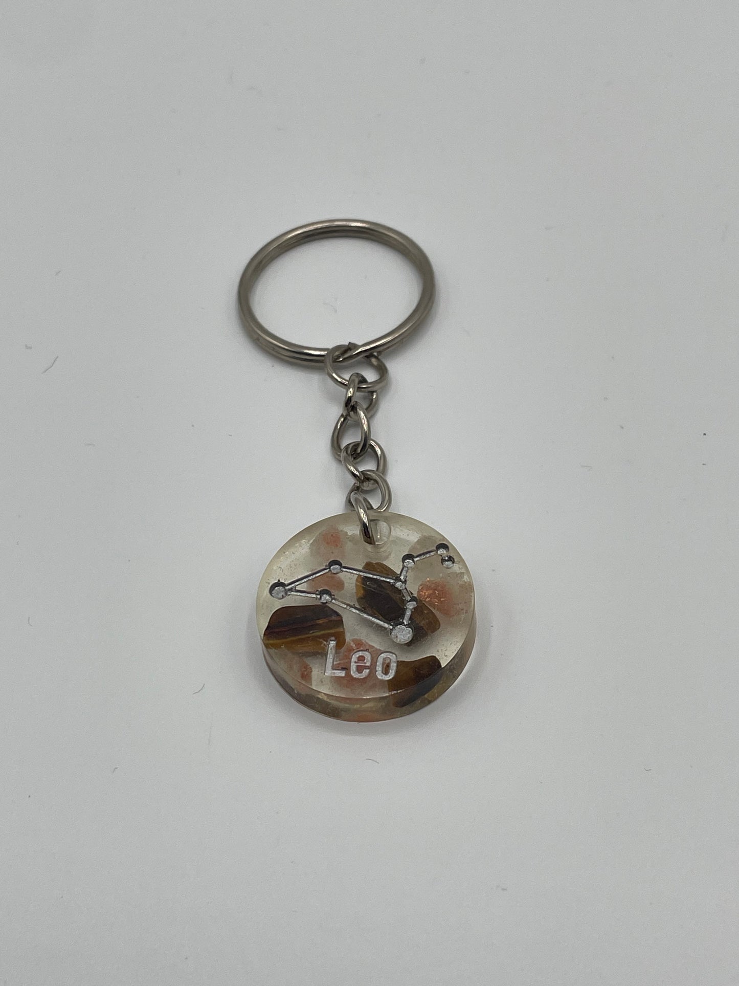 Zodiac Resin Keychains w/ Crystal Chips