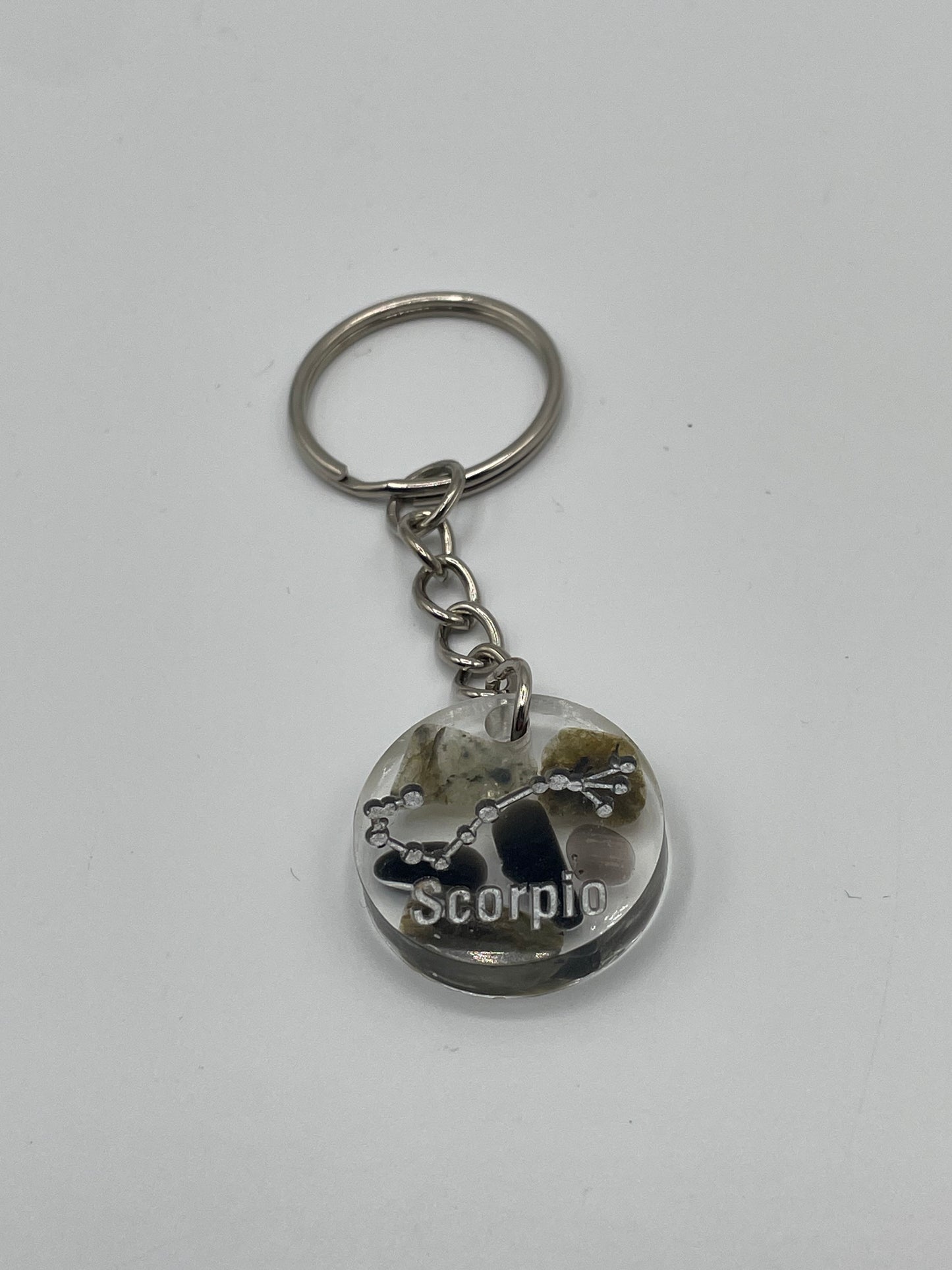 Zodiac Resin Keychains w/ Crystal Chips