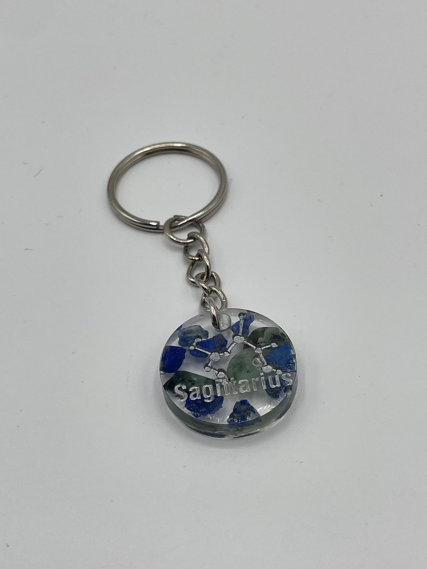 Zodiac Resin Keychains w/ Crystal Chips