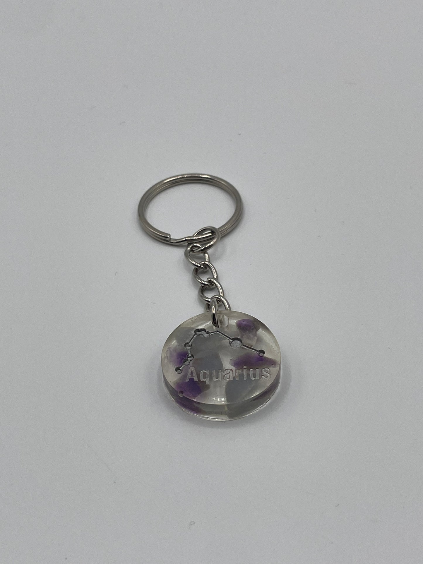 Zodiac Resin Keychains w/ Crystal Chips
