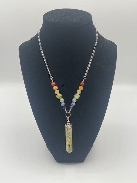 Serpentine Pointed Chakra Pendant Necklace