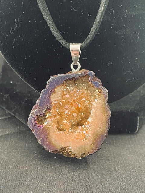Amber Geode Crystal Layered Necklace