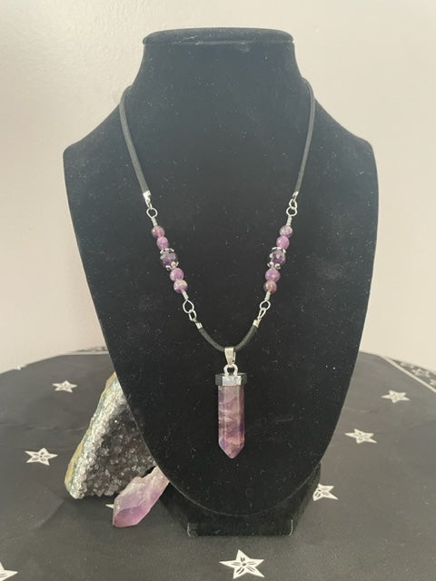 Amethyst Crystal Pendant Necklace