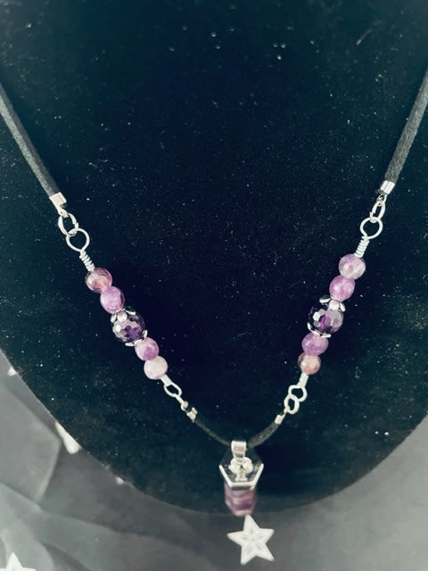 Amethyst Crystal Pendant Necklace