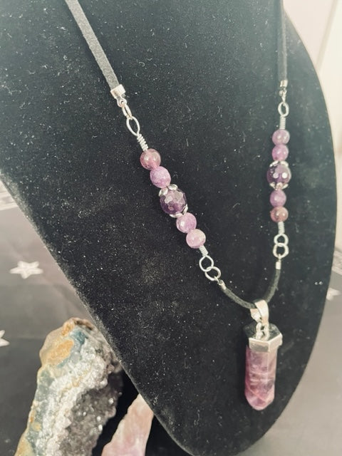 Amethyst Crystal Pendant Necklace