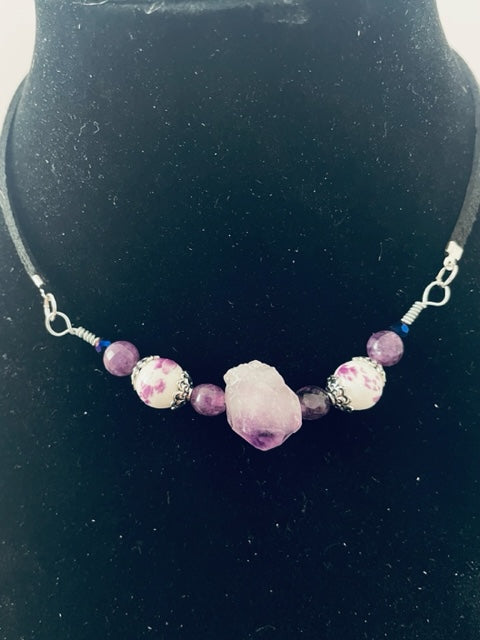 Amethyst Crystal Choker Necklace