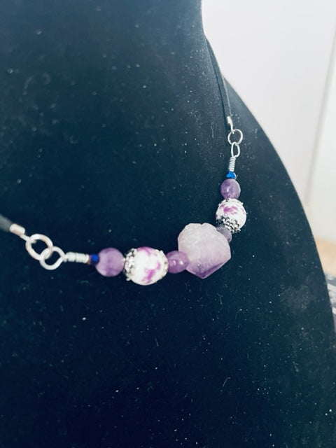 Amethyst Crystal Choker Necklace
