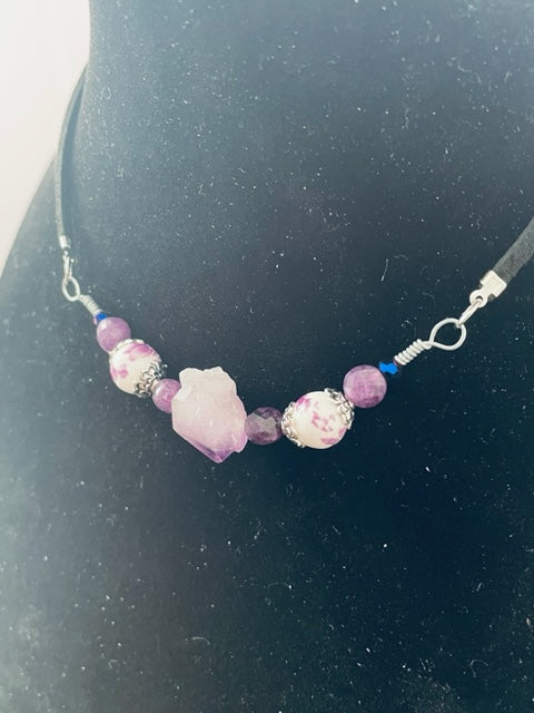 Amethyst Crystal Choker Necklace