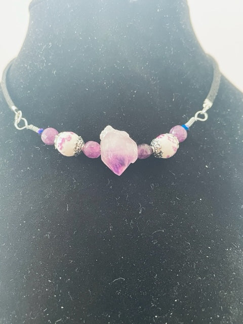 Amethyst Crystal Choker Necklace