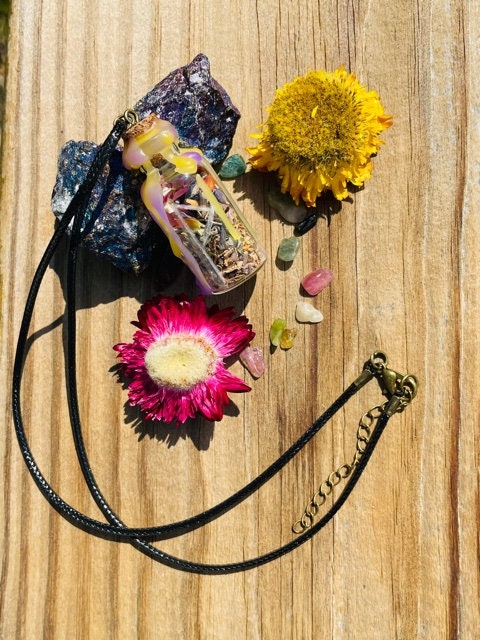 Happiness/Positivity Spell Jar Necklace