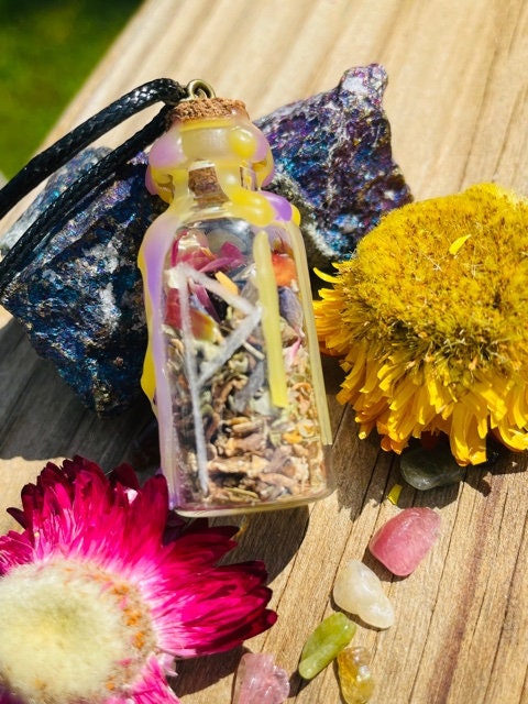 Happiness/Positivity Spell Jar Necklace