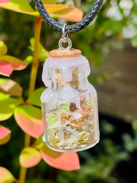 Mini Spell Jar Necklaces (Sex, Emotional Healing, Attract Love,& Happiness Spells)