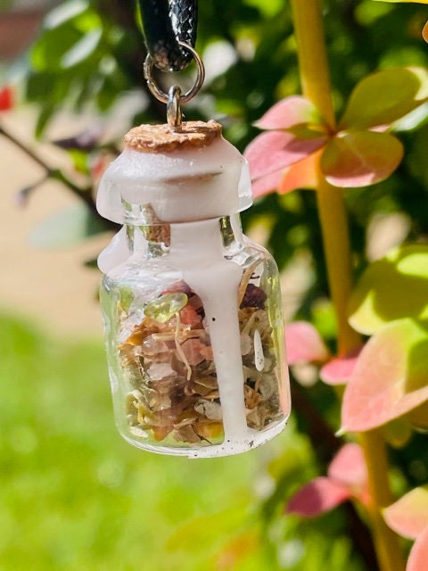 Mini Spell Jar Necklaces (Sex, Emotional Healing, Attract Love,& Happiness Spells)