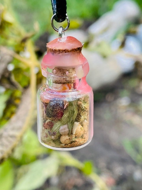 Mini Spell Jar Necklaces (Sex, Emotional Healing, Attract Love,& Happiness Spells)