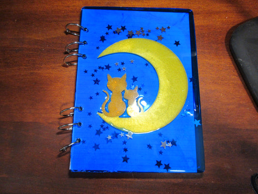 Cats on the Moon Resin Notebook