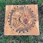 Wood Burned Star & Moon Box