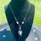 Black Onyx Round Pendant Necklace (w/ Selenite)