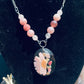 Rodent Spine Bones & Pink Tourmaline Crystals Necklace