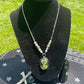 Rodent Leg Bones & Green Tourmaline Necklace