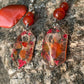 Rodent Hip Bones & Carnelian Crystal Earrings