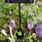 Rodent Leg Bones & Amethyst Crystal Earrings