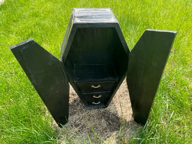 3 Drawer Coffin Jewelry Cabinet