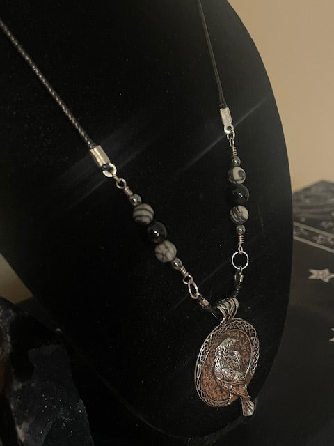 Raven & Nordic Symbols Necklace