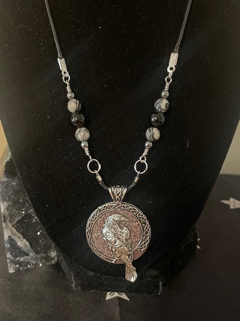 Raven & Nordic Symbols Necklace