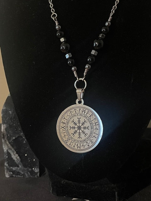 Vegvisir & Futhark Pendant Necklace