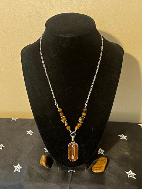 Tiger's Eye & Arrow Necklace