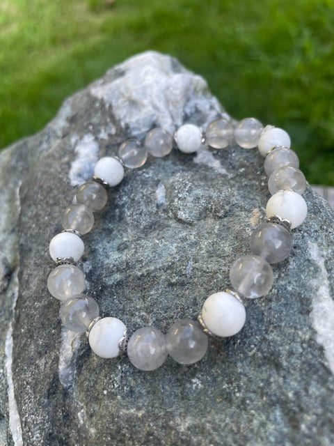 Smoky Quartz & Howlite Bracelet