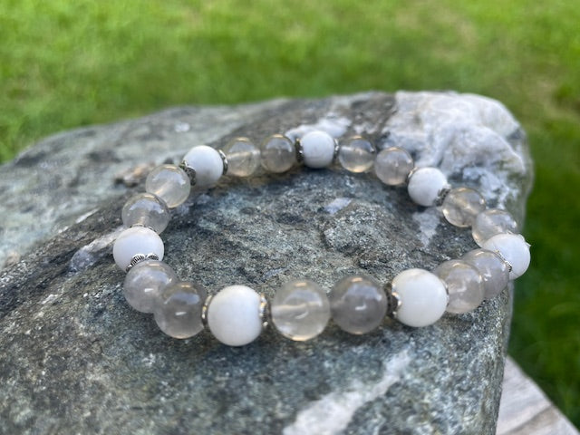 Smoky Quartz & Howlite Bracelet