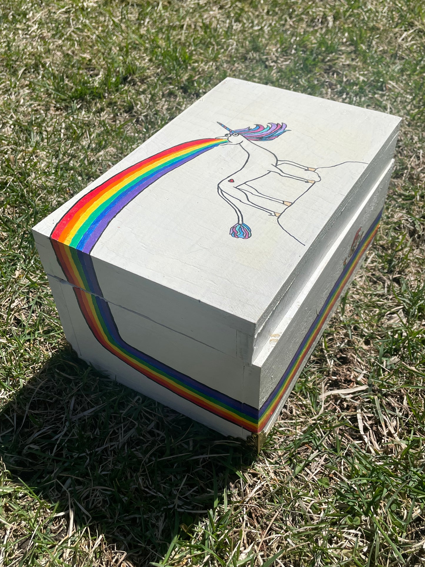 Unicorn Puking a Rainbow Box