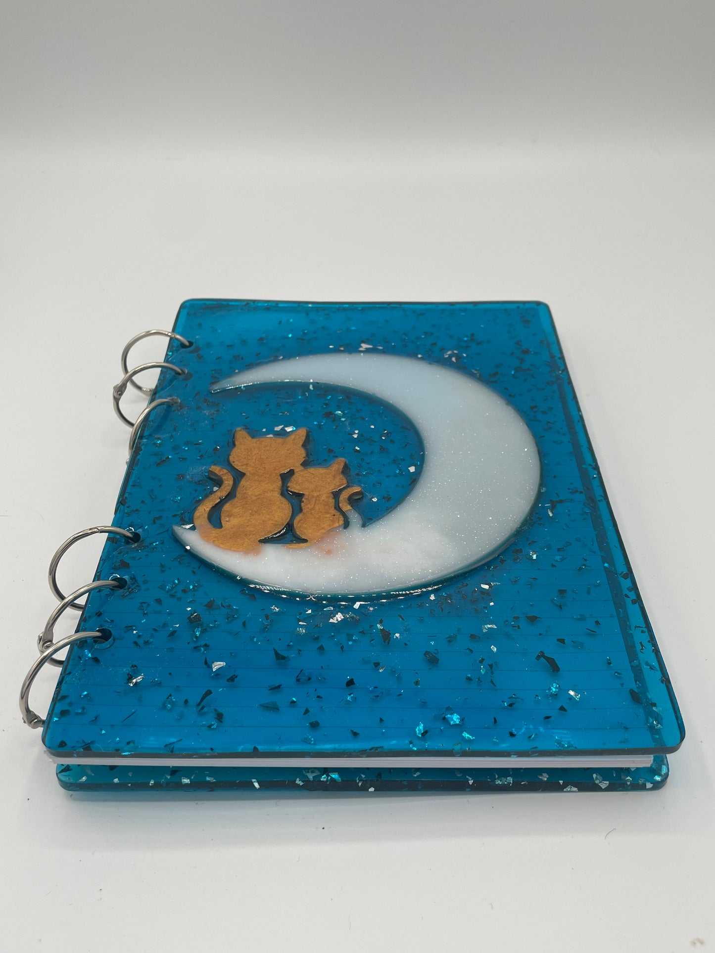 Cats on the Moon Resin Notebook