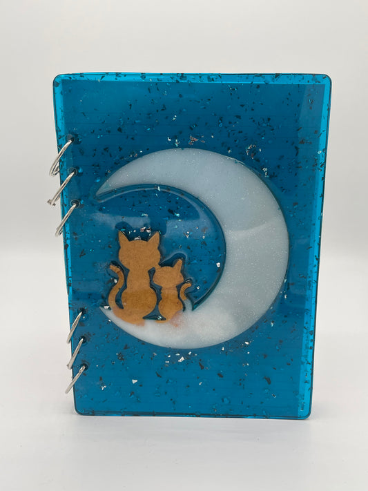 Cats on the Moon Resin Notebook