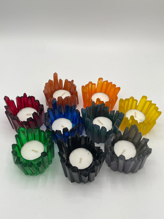 Jagged Crystal Tea Light Candle Holder