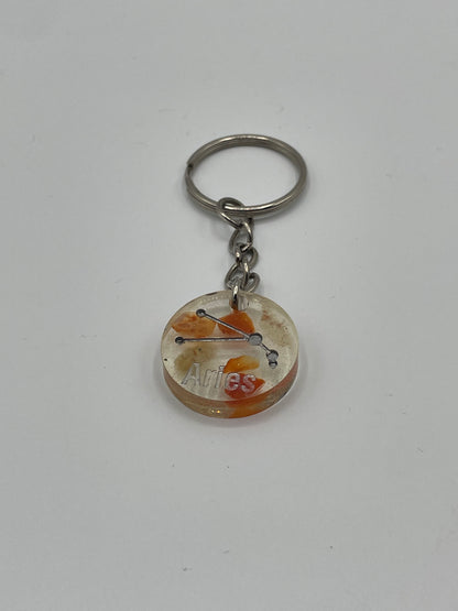 Zodiac Resin Keychains w/ Crystal Chips