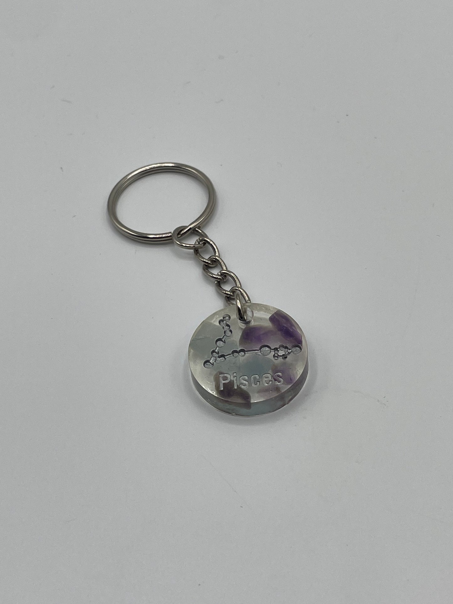 Zodiac Resin Keychains w/ Crystal Chips