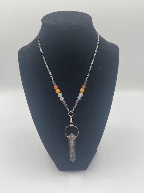Iolite Pointed Chakra Pendant Necklace