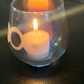 Triple Moon Multi Colored Glass Candle Holder