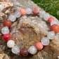 Pink, Red, & Clear Quartz with Cracked Agate Beaded Bracelet Collection