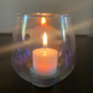 Triple Moon Multi Colored Glass Candle Holder