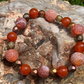 Pink, Red, & Clear Quartz with Cracked Agate Beaded Bracelet Collection