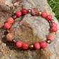 Pink, Red, & Clear Quartz with Cracked Agate Beaded Bracelet Collection