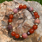Pink, Red, & Clear Quartz with Cracked Agate Beaded Bracelet Collection